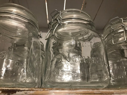 Glass storage jars